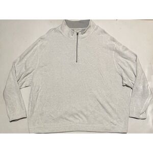 Tommy Bahama Sweater Men 4XB 4XLB Big White Gray Long Sleeve 1/4 Zip Reversible